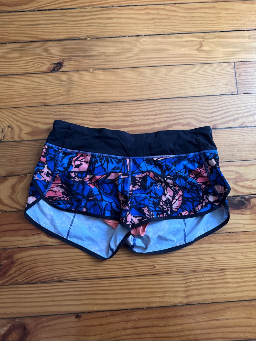 lululemon athletica Blue & Pink Floral Athletic Shorts